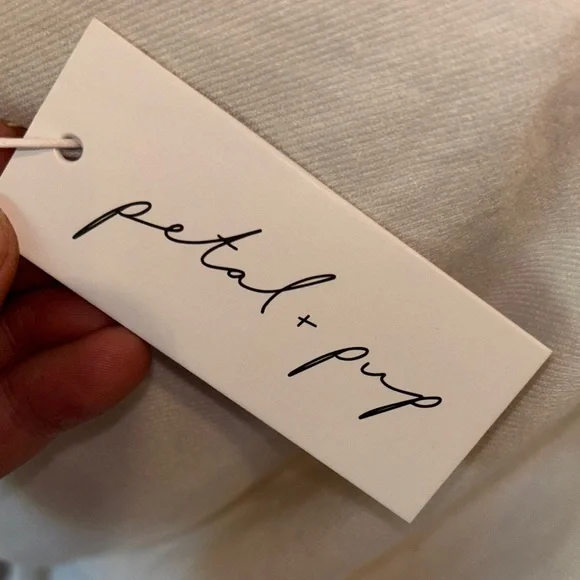 Petal & Pup romantic asymmetric neckline Sweater DRESS WHITE Off the Shoulder 4 - Picture 11 of 14